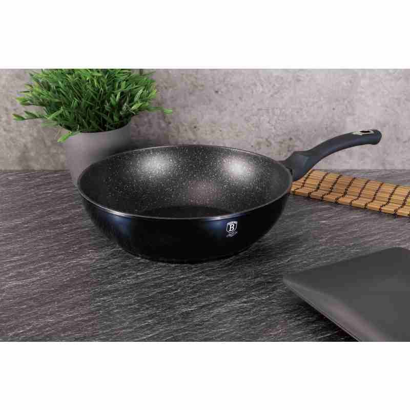 Pánev WOK s mramorovým povrchem 30 cm Aquamarine Metallic Line