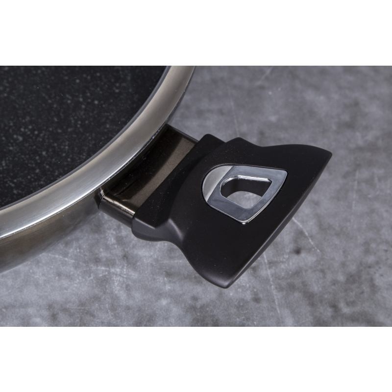 BERLINGERHAUS Wok pánev s poklicí s mramorovým povrchem 30 cm Shiny Black Edition