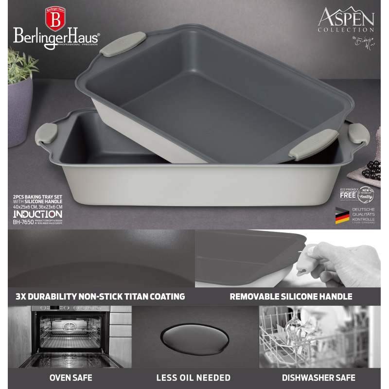 BERLINGERHAUS Pečící plech s titanovým nepřilnavým povrchem sada 2 ks Aspen Collection