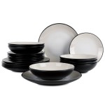 Jídelní sada talířů 18 ks Sahara Collection lesklá