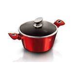 BERLINGERHAUS Kastrol s mramorovým povrchem a poklicí 30 cm Burgundy Metallic Line