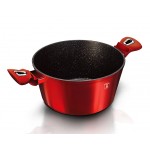 BERLINGERHAUS Kastrol s mramorovým povrchem a poklicí 30 cm Burgundy Metallic Line