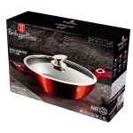 BERLINGERHAUS Pekáč kulatý s mramorovým povrchem a poklicí  28 cm Burgundy Metallic Line