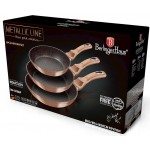 BERLINGERHAUS Pánev s mramorovým povrchem sada 3 ks Rosegold Metallic Line