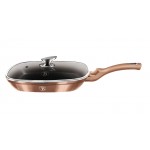 BERLINGERHAUS Pánev grilovací s mramorovým povrchem a poklicí 28 cm Rosegold Metallic Line