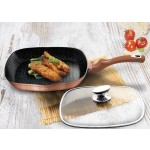 BERLINGERHAUS Pánev grilovací s mramorovým povrchem a poklicí 28 cm Rosegold Metallic Line