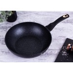 BERLINGERHAUS Pánev WOK s mramorovým povrchem 28 cm Black Rose Collection