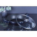 Pekáč kulatý s mramorovým povrchem a poklicí 28 cm Aquamarine Metallic Line