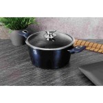Kastrol s mramorovým povrchem a poklicí 24 cm Aquamarine Metallic Line