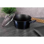 Kastrol s mramorovým povrchem a poklicí 24 cm Aquamarine Metallic Line