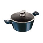 Kastrol s mramorovým povrchem a poklicí 24 cm Aquamarine Metallic Line