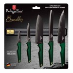 BERLINGERHAUS Sada nožů s nepřilnavým povrchem 6 ks Emerald Collection s magnetickým držákem