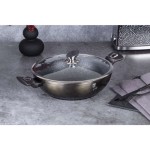 BERLINGERHAUS Wok pánev s poklicí s mramorovým povrchem 30 cm Shiny Black Edition