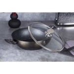 BERLINGERHAUS Wok pánev s poklicí s mramorovým povrchem 30 cm Shiny Black Edition
