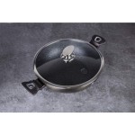 BERLINGERHAUS Wok pánev s poklicí s mramorovým povrchem 30 cm Shiny Black Edition