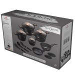 Sada nádobí s mramorovým povrchem 15 ks Black rose Collection