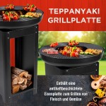 Přenosné zahradní ohniště s grilem a stojanem TEPPANYAKI