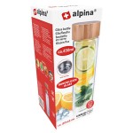 ALPINA Skleněná láhev termoska borosilikátové sklo 450 ml