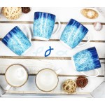 Hrnek na kávu i čaj sada 6 ks porcelán 350 ml OCEAN