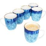 Hrnek na kávu i čaj sada 6 ks porcelán 350 ml OCEAN