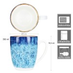 Hrnek na kávu i čaj sada 6 ks porcelán 350 ml OCEAN