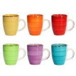 Hrnky na kávu i čaj sada 6 ks 350 ml COLOURS
