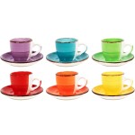 Hrnky na espresso s podšálky sada 12 ks 90 ml COLOURS