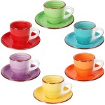 Hrnky na espresso s podšálky sada 12 ks 90 ml COLOURS
