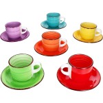 Hrnky na cappuccino s podšálky sada 12 ks 250 ml COLOURS