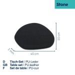 KELA Prostírání Stone PU kůže tmavě šedá 45,0x30,0x0,2cm