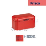 Chlebník Frisca kov, červená 30x18x16,5 cm