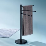 Držák na ručníky Swing lakovaná nerez, černý 85,5 x 28,5