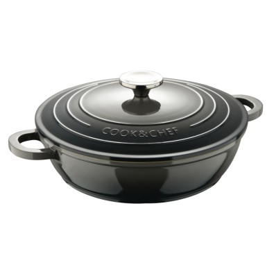Kastrol s keramickým povrchem a poklicí EXCALIBUR 24 cm šedá