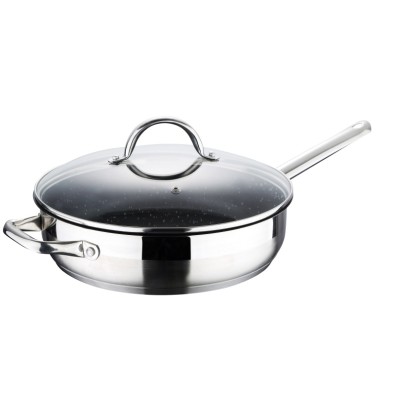 Pánev s mramorovým povrchem a poklicí GOURMET 24 cm nerez