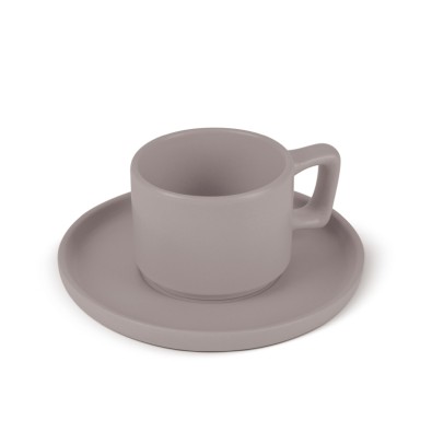 Sada hrnků na espresso s podšálkem 8 ks 100 ml Taupe Collection