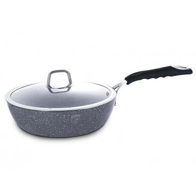 BERLINGERHAUS Pánev hluboká s poklicí s mramorovým povrchem 24 cm Gray Stone Touch Line