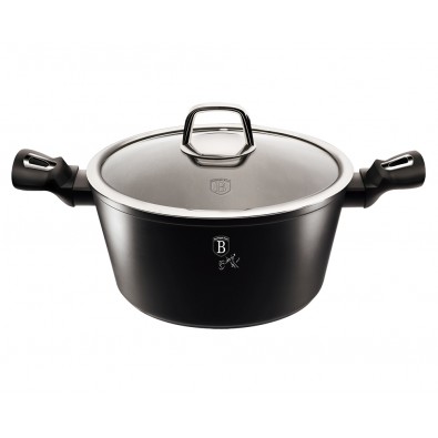 BERLINGERHAUS Kastrol s poklicí s mramorovým povrchem 24 cm Black Silver Collection
