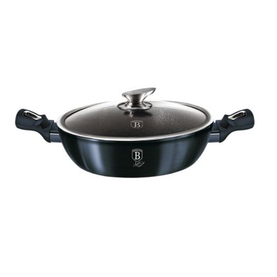 Pekáč kulatý s mramorovým povrchem a poklicí 28 cm Aquamarine Metallic Line
