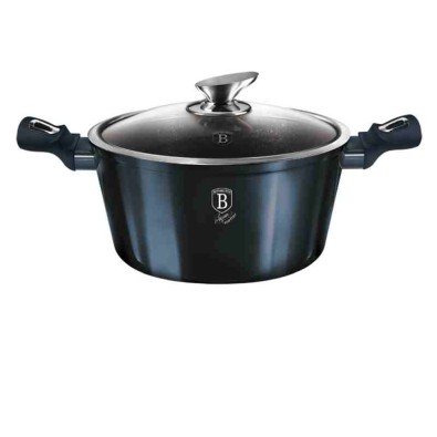 Kastrol s mramorovým povrchem a poklicí 24 cm Aquamarine Metallic Line