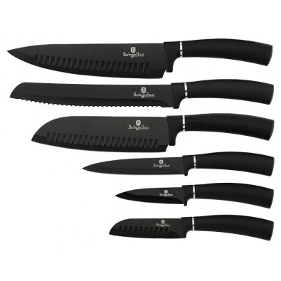 BERLINGERHAUS Sada nožů s antibakteriálním povrchem 6 ks Royal Black Collection