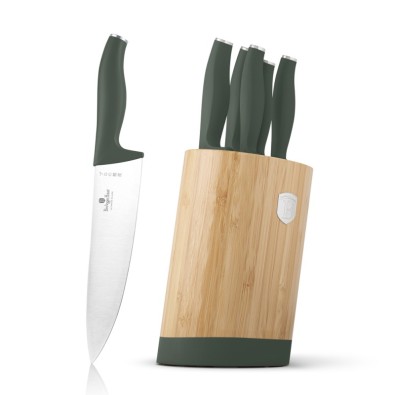 Sada nožů se stojanem BAMBOO 6 ks Matte Green Collection