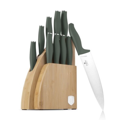 Sada nožů se stojanem BAMBOO 10 ks Matte Green Collection