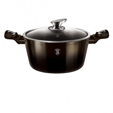 BERLINGERHAUS Kastrol s mramorovým povrchem 24 cm Shiny Black Collection 2 poklice