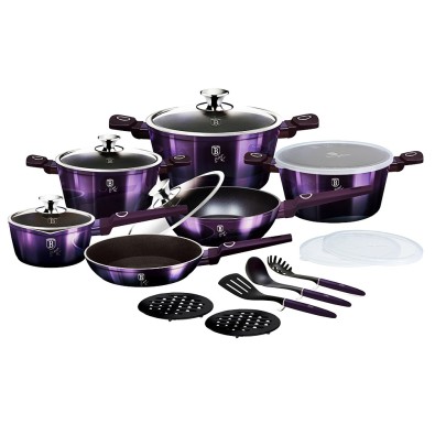BERLINGERHAUS Sada nádobí s titanovým povrchem 18 ks Purple Eclipse Collection