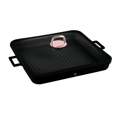 Pánev grilovací s titanovým povrchem a poklicí 34 cm Black Rose Collection