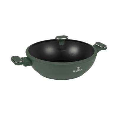 Pánev wok s poklicí a titanovým povrchem 30 cm Matte Green Collection