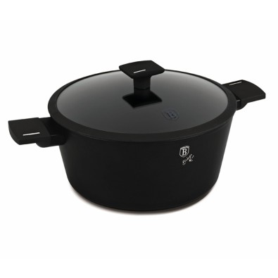 Kastrol s titanovým povrchem a poklicí 30 cm Matte Black Collection