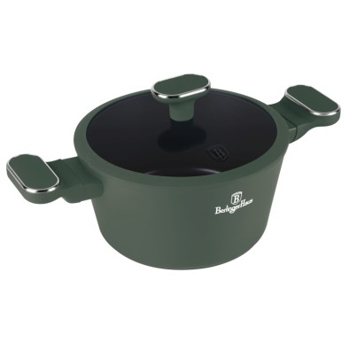 Kastrol s titanovým povrchem a poklicí 20 cm Matte Green Collection
