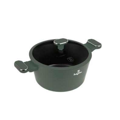 Kastrol s titanovým povrchem a poklicí 24 cm Matte Green Collection