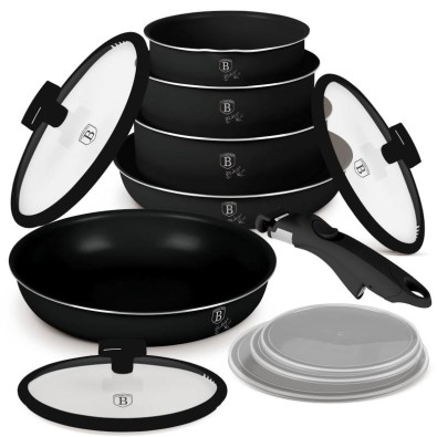 Sada nádobí s titanovým povrchem 12 ks Matte Black Collection